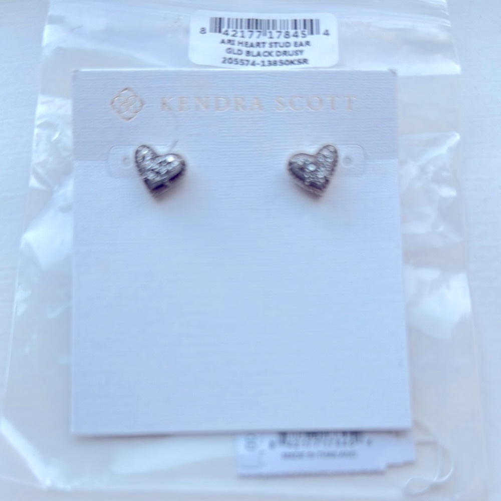 Kendra Scott Silver Heart Earrings - Picture 2 of 3